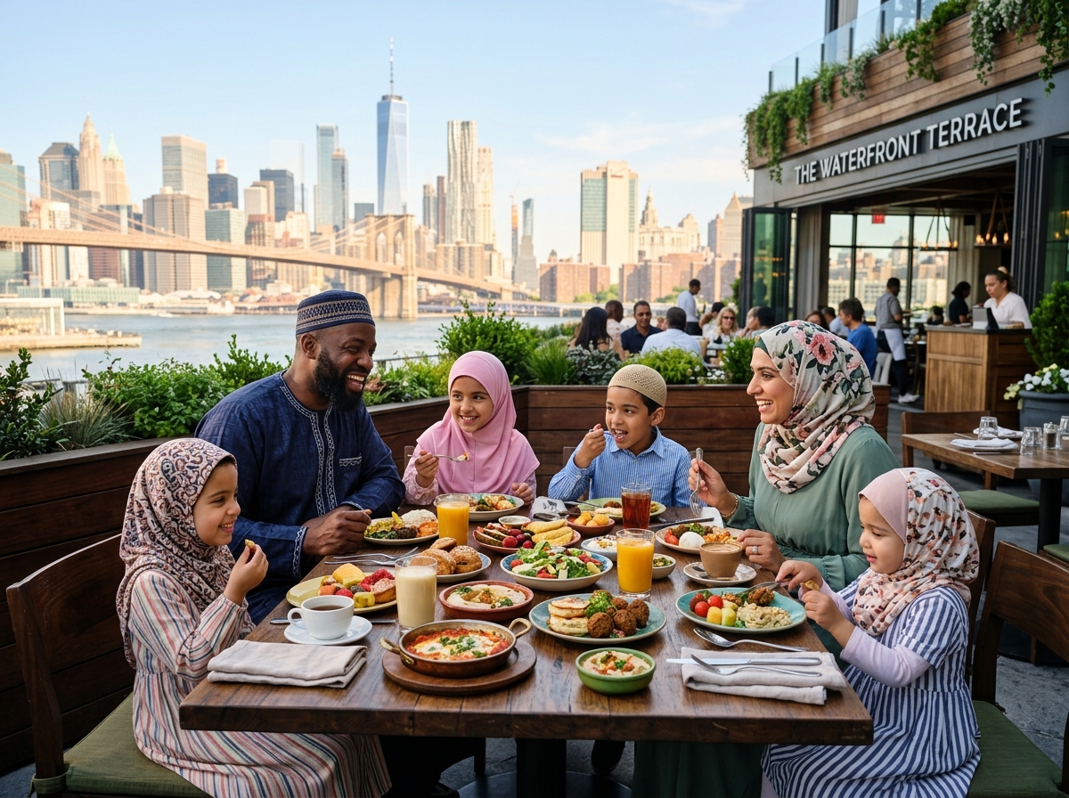 Family using a Halal food guide top cities in the U.S. for dining