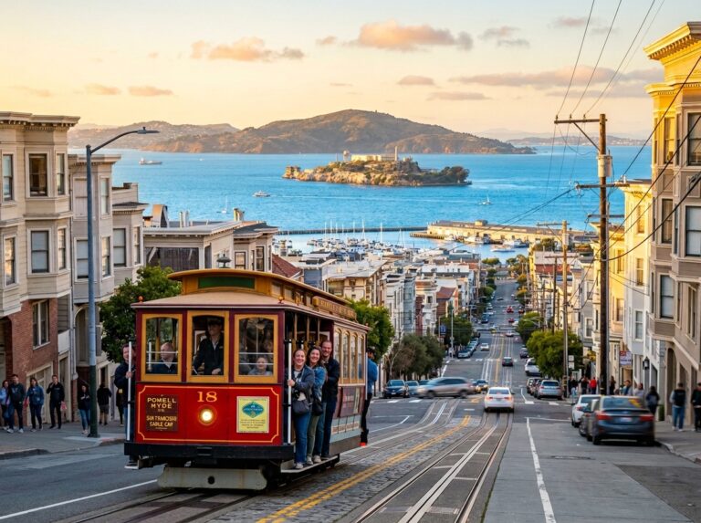 A scenic historic cable car view captured using a San Francisco 7-day itinerary