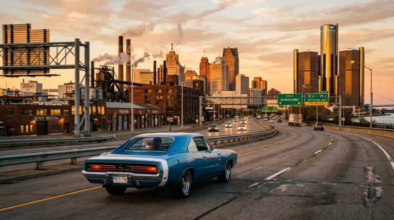 3 Days in Detroit classic muscle car cruising along specific scenic highways during a historic city tour