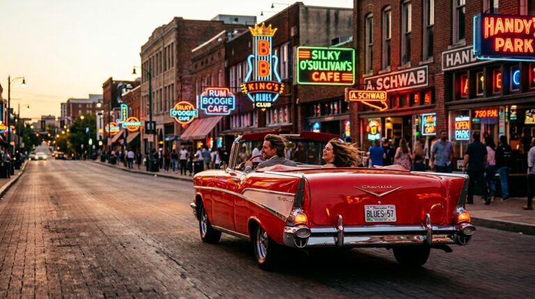 3 Days in Memphis classic vehicle navigating historic musical highway corridors