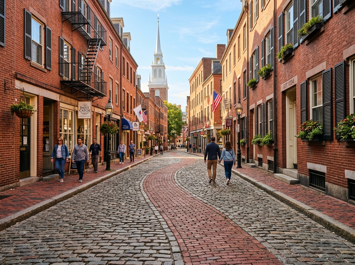 Boston Itinerary Guide 4 Days walking the historic brick Freedom Trail.
