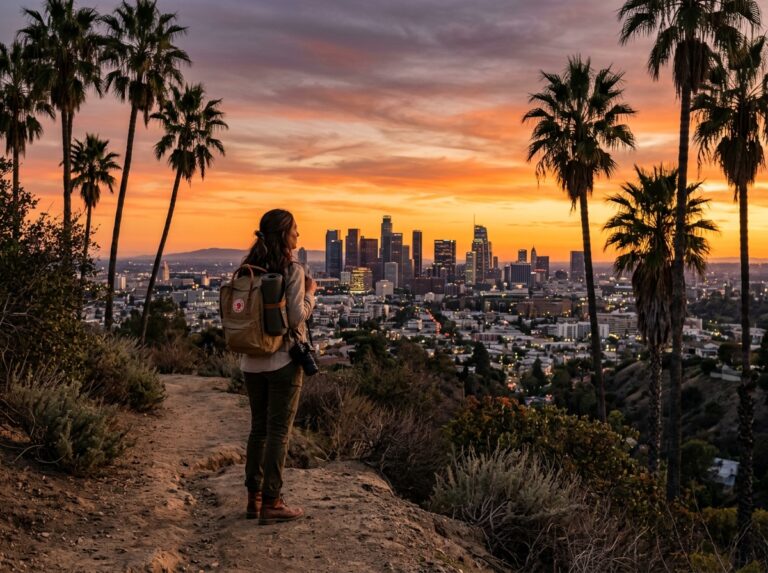 A scenic hilltop sunset viewpoint enjoyed during a Los Angeles 6-day itinerary