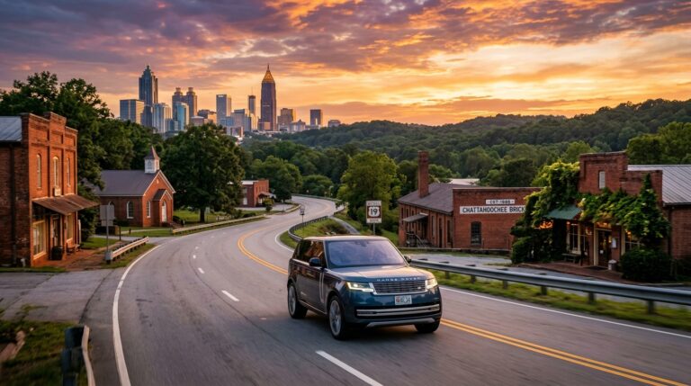 5 Days Civil Rights Trail modern luxury SUV driving down specific scenic highways on a southern heritage tour