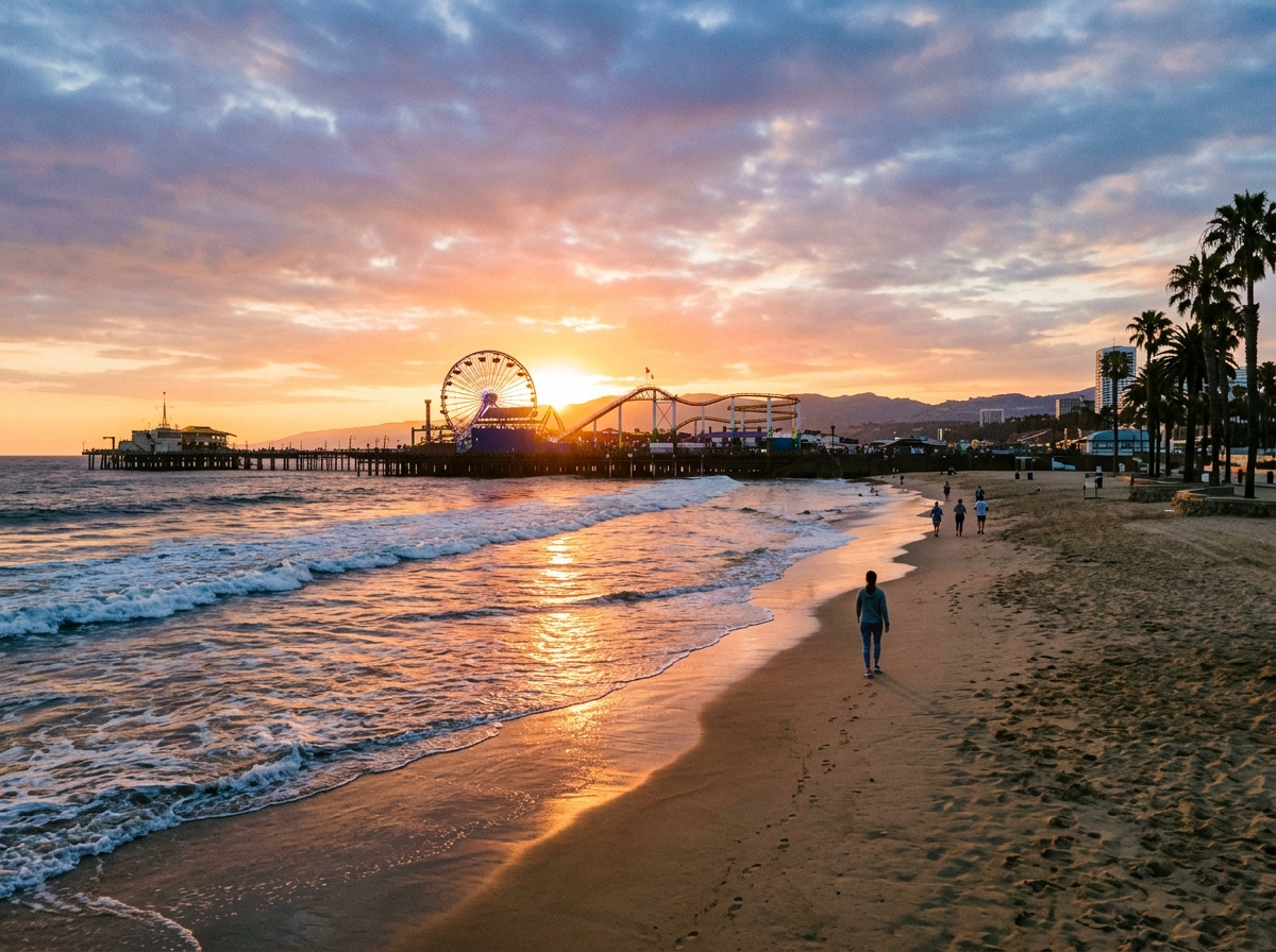 Los Angeles 7-Day Thematic Itinerary Guide iconic morning views at Santa Monica Pier.